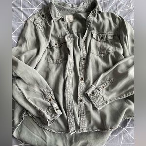 Soft loose fitting button up